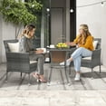 thumbnail image 4 of Gymax 3-Piece Patio Furniture Set PE Wicker Conversation Bistro Set w/ A Tempered Glass Table, 4 of 10
