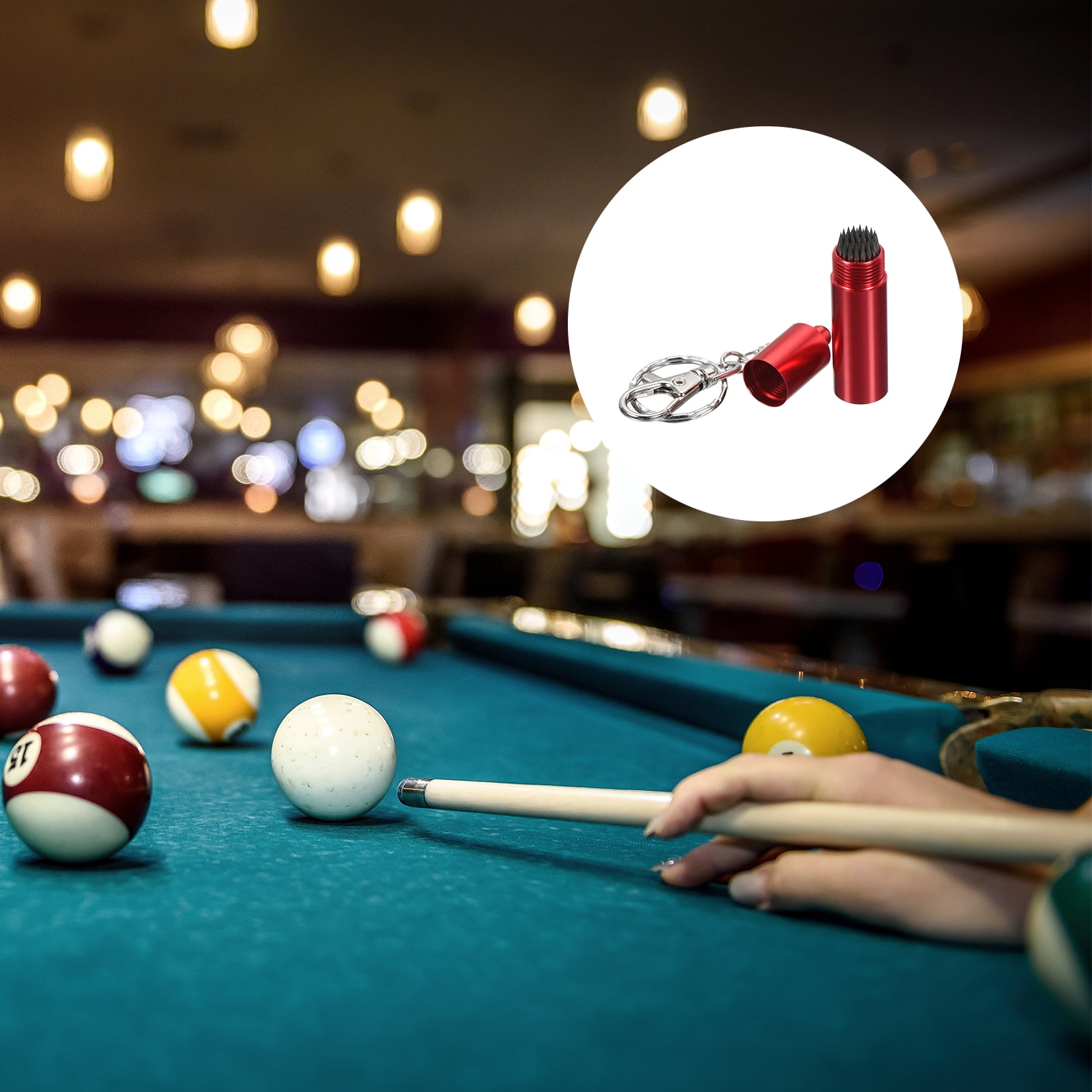 Wokyo 3-in-1 Billiard Cue Tip Shaper - Keychain Scuffer, Shaper & Tapper For Pool & Snooker