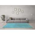 thumbnail image 3 of Ahgly Company Indoor Square Oriental Light Blue Industrial Area Rugs, 8' Square, 3 of 4
