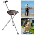 thumbnail image 4 of Yescom Portable Folding Walking Stick Seat Travel Cane Adjustable Height Tripod Hiking Chair Aluminium Yescom Modern, 4 of 9
