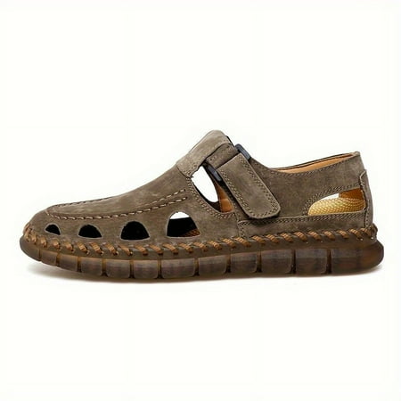 

Men s Solid Breathable Anti-skid Stitching Casual Closed Toe Slip On Sandals Summer Beach Sandals For Outdoor