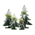 thumbnail image 2 of Dserfhy Wooden Christmas Tree Decor 5-10 Inch Farmhouse Table Centerpiece with Bell Ornaments Rustic Holiday Display for Mantel And Dining Table, 2 of 8