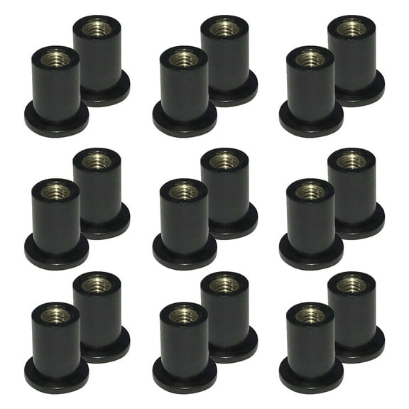 WORGEOUS 20pcs Universal 5 mm Rubber Well Nuts for Motorcycle Windshield with 0.8   Ideal for Fairing Mounting and Windscreen Screws