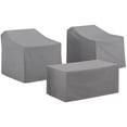 thumbnail image 1 of Afuera Living Ensemble de Conversation pour Patio de 3 Pcs en Vinyle/épais Calibre Gris, 1 of 8