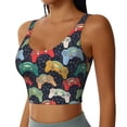 thumbnail image 2 of Balery Retro Video Game Sujetadores deportivos con espalda cruzada para mujer, acolchados, sin costuras, de alto impacto, ideales para yoga, gimnasio, entrenamiento y fitness.-Medium, 2 of 8