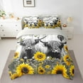 thumbnail image 2 of Homewish Highland Bull Twin Bedding Sets 7-Piece for Female Men,Vintage Cabin Cottage Bedding Comforter Set Microfiber,Chic Floral Sunflowers Butterflies Breathable Sheet Sets, 2 of 8