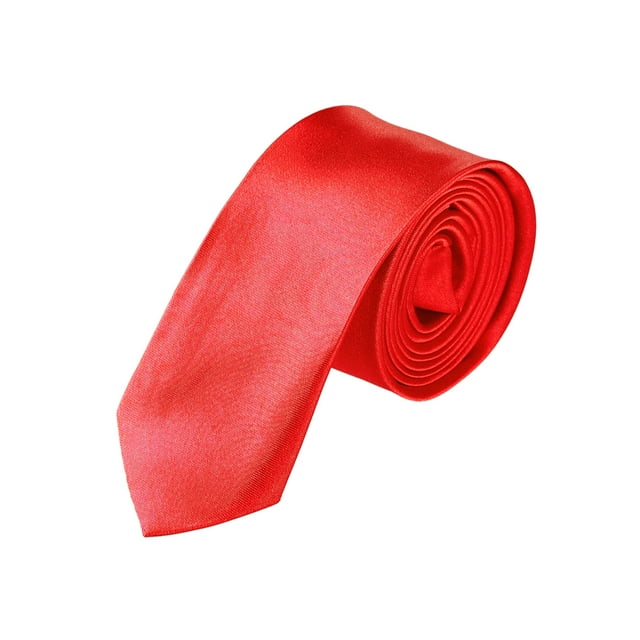INSPIRE CHIC Corbatas de Negocios de Color Sólido para Hombre con Autoajuste Rojo Brillante Talla Única