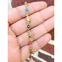 Baby/Childrens Boys/Girls Gold Filled Elephant Evil Eye Baby Bracelet Luck / 14k Real Gold Filled Baby Bracelet / New Evil Eye Elephant Bracelet