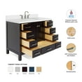 thumbnail image 3 of ARIEL Cambridge 43 Inch Espresso Bathroom Vanity with Sink, Solid Wood, White Quartz Countertop, 1.5-Inch Edge, Single Rectangular Undermount Sink, 2 Soft Closing Doors, 9 Drawers, 3 of 10