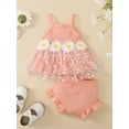 thumbnail image 3 of xiaxaixu Toddler Girls Summer Outfits, Sleeveless Daisy Cami Tops + Ruffle Shorts Set 2PCS, 3 of 9