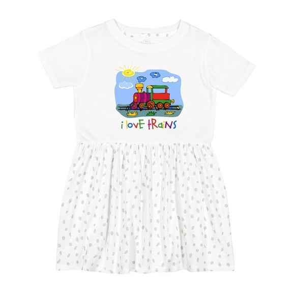 Inktastic I Love Trains Girls Toddler Dress