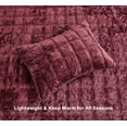 thumbnail image 5 of Chezmoi Collection Piers Burgundy Velvet Quilt Oversized King Set, 3-Piece Lush Plush Distressed Velvet Bedding All Season Lightweight Bedspread, Brushed Microfiber Reverse with Double Square Stitch, 5 of 9