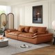 thumbnail image 1 of Leather Nordic Simple Sofa Fancy Brown Individual Tatami Sofa Puffs L Shape Salon Meuble Sofaset Furniture For Living Room My Lux Decor Round, 1 of 6