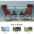 thumbnail image 5 of Kemon Zero Gravity Folding Lounge Outdoor Patio Adjustable Reclining Chair with Pillows and Cup Holders for Beach Set of 2, Red, 5 of 7