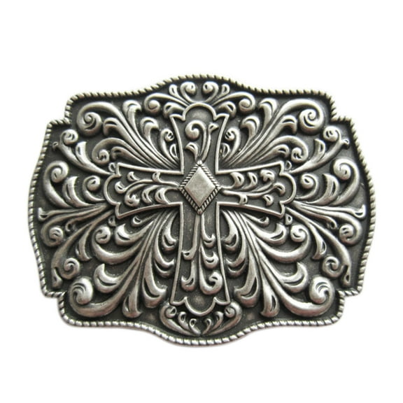 Vintage Silver Plated Western Flower Belt Buckle Gurtelschnalle Boucle de ceinture