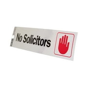 Hy-Ko 2 x 8 Vinyl No Solicitors Self-Adhesive Silver Door/Window Sign