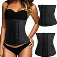 thumbnail image 2 of Women's Latex Rubber Waist Trainer Corset Body Shaper! - Black XLarge, 2 of 4