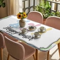thumbnail image 3 of Happy Easter Table Cloths for 5 Foot Rectangle Tables, Colorful Rabbits Eggs Spring Patio Waterproof Elastic Fitted Tablecloths, Washable Rectangular Table Cover for Camping, 3 of 8