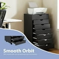 thumbnail image 7 of YEXJ Drawer Chest File Cabinet, Wood Dresser Under Desk Storage, Mobile Printer Stand with Lockable Wheels For Home Office Study, Black, 7-Drawers, 7 of 7