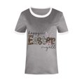 thumbnail image 4 of JeashCHAT Easter Shirts for Women Bunny Rabbit Egg Print Women Summer Sexy Happy Easter Print Regular Women Round Neck Short Sleeves Top, 4 of 5