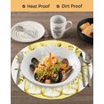 thumbnail image 3 of 13 Inch Round Placemats Set of 6, Eucalyptus Yellow Non Slip Heat Insulation PP Table Mats, Vintage Bottle Succulents Flower Stripe Washable Place Mats for Kitchen Dining Party Table Decor, 3 of 7
