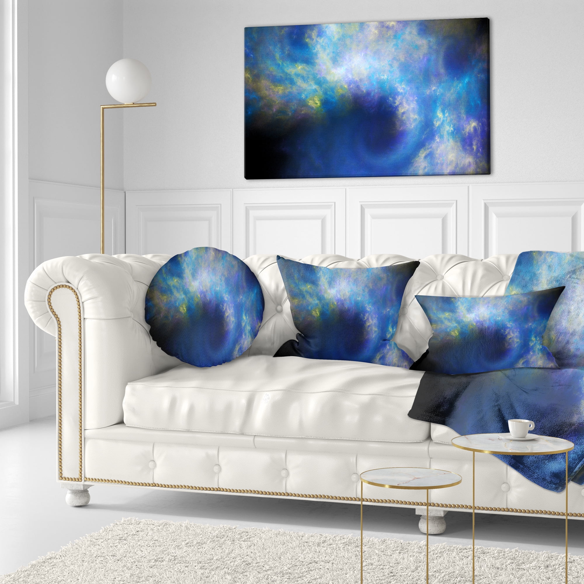 Designart Perfect Whirlwind Starry Sky - Abstract Throw Pillow - 12x20