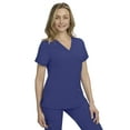 thumbnail image 2 of Stat Medical Wear Women’s Scrubs Set - 2 Pocket Crossover Scrub Top with 5 Pocket Drawstring Pant Set (Color Navy ,Size L ), 2 of 6