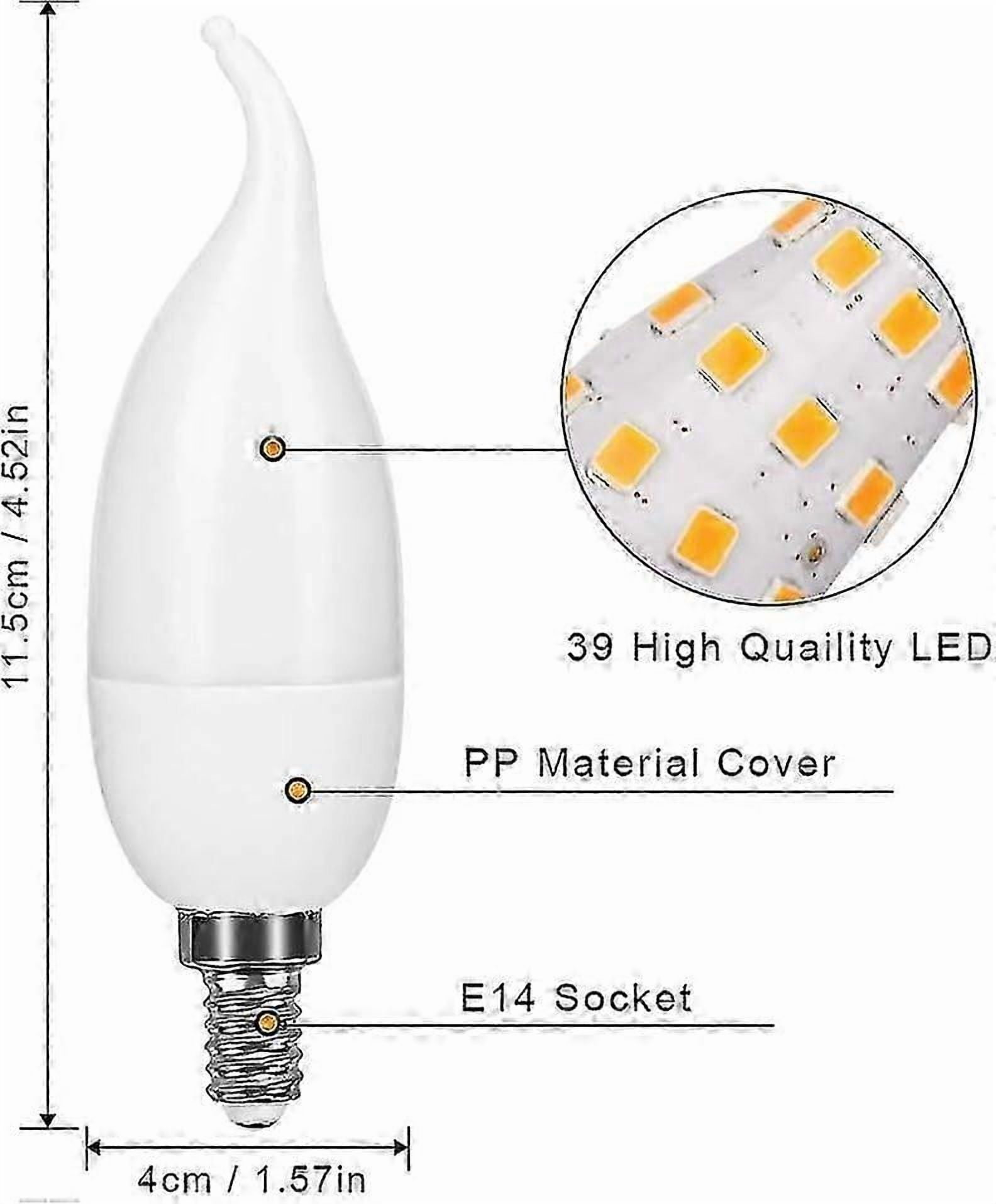 4 Pack 3W E14 LED Light Bulb Flame Effect Light Bulb with 3 Lighting Modes Decorative Light Bulb