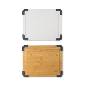 Thyme & Table 2-Piece Cutting Board Set, Bamboo & Polypropylene