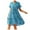 Blue, variant on QLEICOM Women's 2023 Summer Dress Loose Round-Neck Short Sleeve Asymmetric Swing Layered Beach Long Dress A-Line Pleated Hem Swing Midi Sun Dress Gray XXL, US Size:12