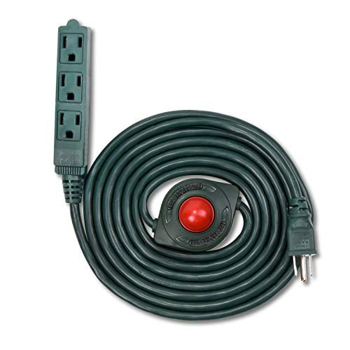 Electes 10 Feet 3 Grounded Outlets Extension Cord with Foot Switch and Light Indicator NEW UL Listed White 16/3 