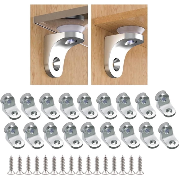 20Pcs Shelf Support Peg Shelf Pins Kit Bracket Shelf Holder Replacement Peg for Support Cabinet Shelf Kitchen Furniture Book Shelves Holder Locking Pins (Round Silver)