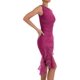 thumbnail image 4 of Women's Elegant Bodycon Midi Dress Sleeveless Mesh Frill Hem Mermaid Tail Summer Tank Dress Cocktail Party, 4 of 5