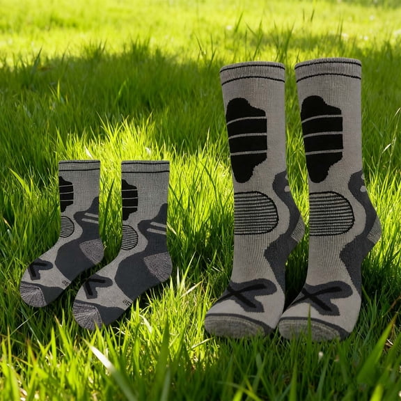 KaiXunRui Kids Wool Socks Boys Winter Boots Grips Kids Ski Socks Colorful Patterned Thermal Insulated Socks for Winter Sports Comfortable for Boys & Girls