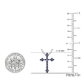 thumbnail image 3 of Dazzlingrock Collection Round Blue Sapphire Cross Pendant for Women with 18 Inch Silver Chain (Color Blue, Clarity Highly Included) in 18K Rose Gold, 3 of 4
