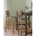 thumbnail image 2 of Western Texas Star Retro Bar Stool Covers Set of 4, Vintage Farmhouse Brown Teal Wooden Stretch Bar Chair Covers with Backs, Removable Pub Counter Height Chair Cover for Kitchen Dining Room Cafe, 2 of 7