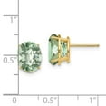 thumbnail image 4 of Auriga Fine Jewelry 14K Yellow Gold Oval Checker-cut Green Quartz Stud Earrings for Women (L- 0.44 inch, W- 0.32 inch), 4 of 6
