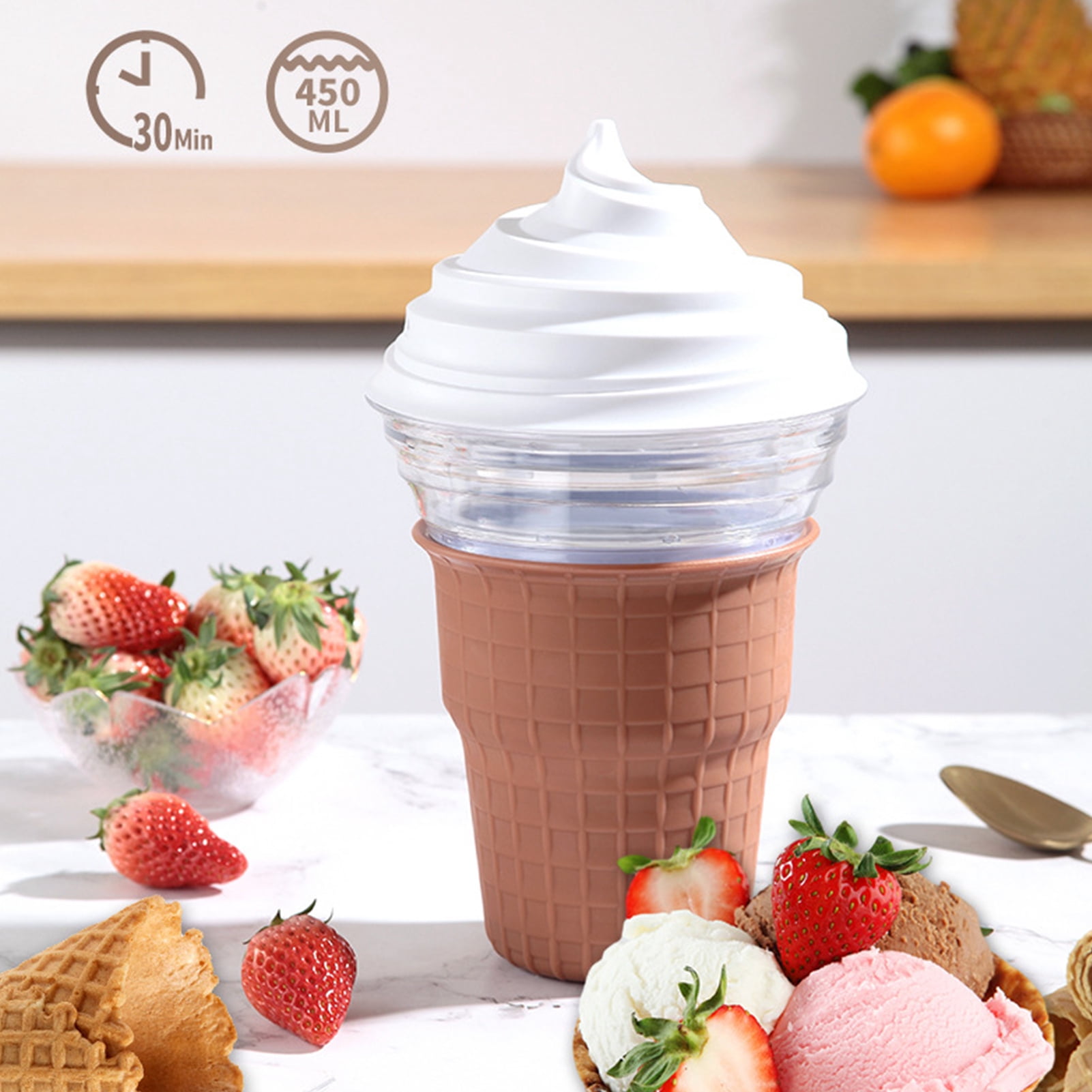 Homelife Electric Ice Cream Maker Quick DIY Fruit Ice Cream Machine for Homemade Gelato Sorbet Yogurt Milkshakes Drinks