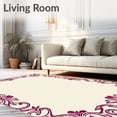 thumbnail image 2 of ODIKA 8'x10' Machine Washable Non-Slip Area Rug, Floral Scrollwork with Ornate Botanical Detailing High Traffic Rug with Pad, Ivory, 562324, 2 of 8