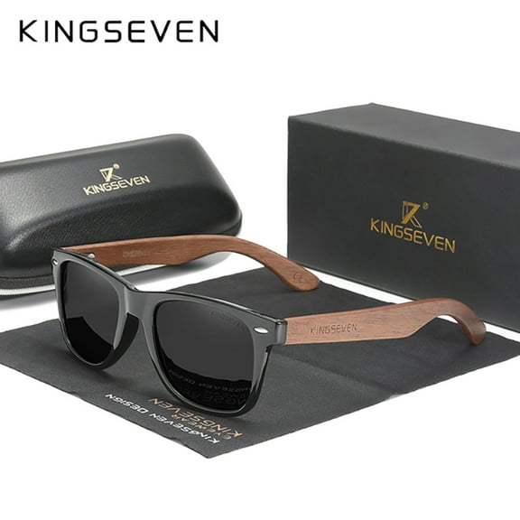 KINGSEVEN Natural Wooden Frame Design Sunglasses UV400 Polarized Eyewear