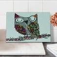 thumbnail image 2 of Owls Cutting Board, Owl Shaped by Geometric Floral Blooms Plants Patterns Colorful Doodle Design, Decorative Tempered Glass Cutting and Serving Board, Small Size, Multicolor, by Ambesonne, 2 of 5