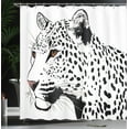 thumbnail image 4 of Ambesonne Tattoo Shower Curtain, Leopard Big Cat Spots, 69"Wx84"L, White and Black, 4 of 5