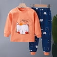 thumbnail image 2 of CAUYDY 2T-5T Baby Girl Outfits Little Kid Sleepwear Fall Winter Long Sleeve Tee Shirt Elastic Pants 2Pcs Cute Set Toddler Clothes Child Pjs for Girls Sizes 3-4 Years,Orange, 2 of 4