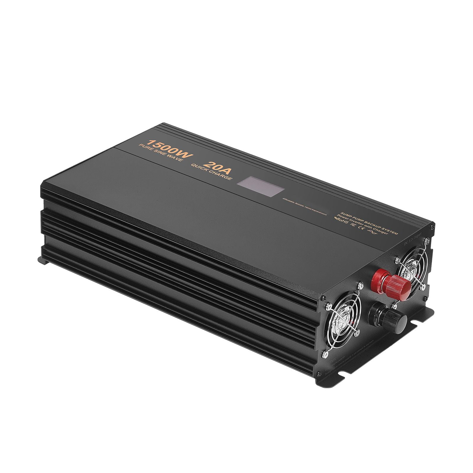 1500W Sump Pump Battery Backup System with LCD Display - Automatic Switch to Battery Power During Outages, 1200GPH High Capacity Water Removal for Basement Flood Protection