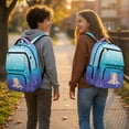 thumbnail image 3 of Pzuqiu Gradient Mermaid Scales Girls Backpack Ultra-Soft Breathable School Bookbag 17 Inch Lightweight Casual Shoulder Bag with Multi Pockets for 8-12 Years Old Laptop Daypack, 3 of 7