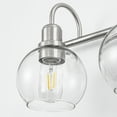 thumbnail image 6 of YANSUN 20 in 3-Light Brushed Nickel Industrial 3-Light Bathroom Vanity Light with Clear Glass Globe Shades Bathroom, for Bathrooms, Powder Rooms, or Vanity Nooks, 6 of 7