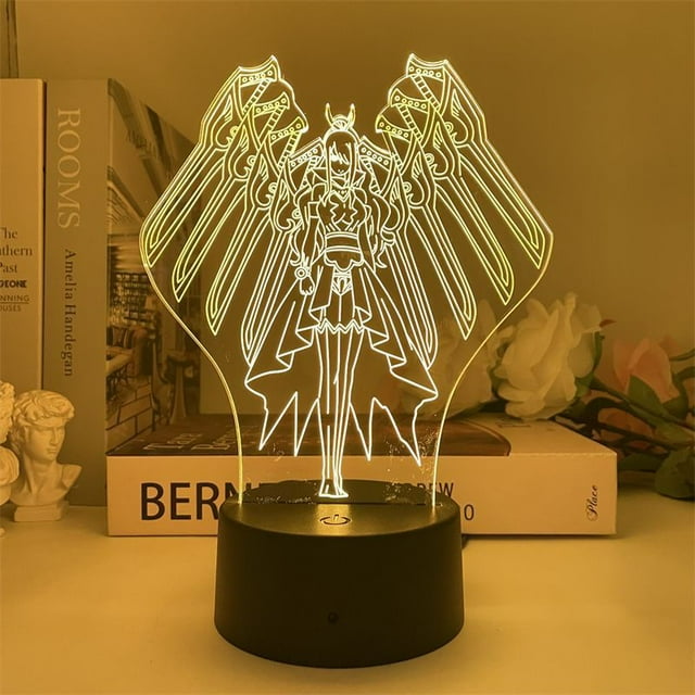 Luz nocturna LED 3D Fairy Tail Erza Scarlet que cambia de color