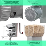 Kitchen Crop Grain Mill Wheat Flour Grinder, Stainless Steel Metal Burrs (Deluxe Grain Mill)