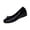 Black, variant on Women's Classic Closed Round Toe Patent Leather Bow Block Heel Loafers - Retro Shallow Slip-On Low Heel Casual Office Dress Shoes Beige 5.5