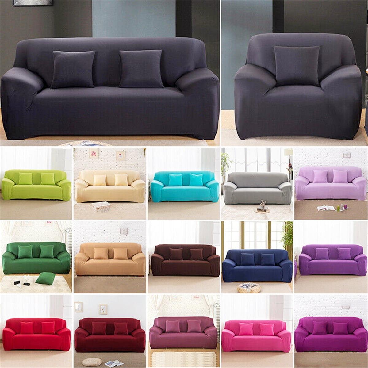 Anti-slip Soft Fabric 1-4 Sofa Slipcover Couch Cover Stretch Case US Hot Sales 